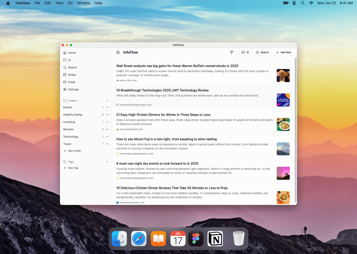 InfoFlow on MacBook